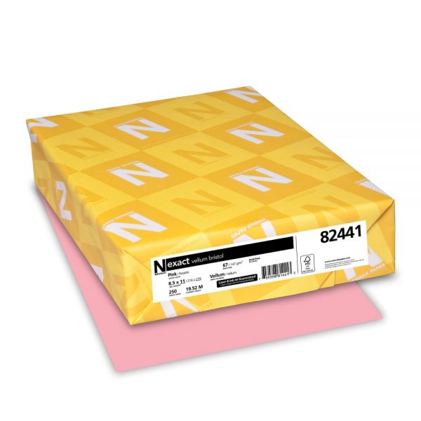Neenah® Exact Vellum Bristol Pink 67 lb. Card Stock 8.5x11 in. 250 Sheets per Ream